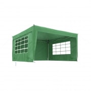 JAROLIFT Faltpavillon 3x3 m Premium inkl. 1x Tür- & 1x Fenster-Seitenteil, grün