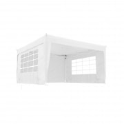 JAROLIFT Faltpavillon 3x3 m Basic inkl. 1x Tür- & 1x Fenster-Seitenteil, weiss