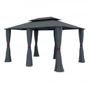 PARAMONDO Comfort Gartenpavillon 4 x 3m inkl. Seitenwänden, anthrazit