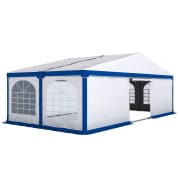 PARAMONDO Partyzelt Flex L | 8 x 4m Grundmodul, weiß-blau