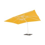 paramondo parapenda Ampelschirm Plus | 4 x 3 m, rechteckig, gelb | Gestell inkl. Standkreuz, weiß