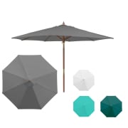 Produkt paramadera Holz-Sonnenschirm knickbar | 3 m, rund, grau  paramadera Holz-Sonnenschirm knickbar | 3 m, rund, grau