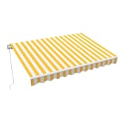 Gelenkarmmarkise Basic 2000 | 2,5 x 1,5 m / Gestell: weiß / Stoff: Block, gelb-weiß Gelenkarmmarkise Basic 2000 | 2,5 x 1,5 m / Gestell: weiß / Stoff: Block, gelb-weiß