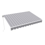 Produkt Gelenkarmmarkise Basic 2000 | 2,5 x 1,5 m / Gestell: weiß / Stoff: Multi, weiß-grau  Gelenkarmmarkise Basic 2000 | 2,5 x 1,5 m / Gestell: weiß / Stoff: Multi, weiß-grau