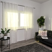 Produkt Gardine mit Kombiband - Blattmuster & Ausbrenner | halbtransparent, 140 x 245 cm, weiß, 2 Stück Gardine mit Kombiband - Blattmuster & Ausbrenner | halbtransparent, 140 x 245 cm, weiß, 2 Stück