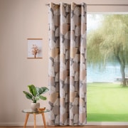 Produkt Ösenvorhang - Blattmuster | blickdicht, 140 x 245 cm, anthrazit-messing  Ösenvorhang - Blattmuster | blickdicht, 140 x 245 cm, anthrazit-messing