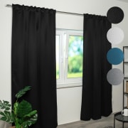 BLACKY Brandschutz-Vorhang B1 mit Kombiband | verdunkelnd, 135 x 245 cm, schwarz, 2 Stück BLACKY Brandschutz-Vorhang B1 mit Kombiband | verdunkelnd, 135 x 245 cm, schwarz, 2 Stück