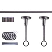 Produkt Gardinenstange Set | 1-läufig, ⌀ 19 mm, 200 cm, anthrazit + Decke, Kappe, Ring Gardinenstange Set | 1-läufig, ⌀ 19 mm, 200 cm, anthrazit + Decke, Kappe, Ring