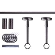 Produkt Gardinenstange Set | 1-läufig, ⌀ 19 mm, 140 cm, anthrazit + Decke, Rillen-Kappe, Ring Gardinenstange Set | 1-läufig, ⌀ 19 mm, 140 cm, anthrazit + Decke, Rillen-Kappe, Ring