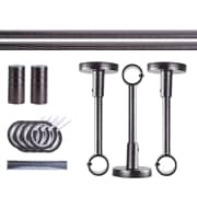 Produkt Gardinenstange Set | 1-läufig, ⌀ 19 mm, 360 cm, anthrazit + Decke, Rillen-Kappe, Ring Gardinenstange Set | 1-läufig, ⌀ 19 mm, 360 cm, anthrazit + Decke, Rillen-Kappe, Ring