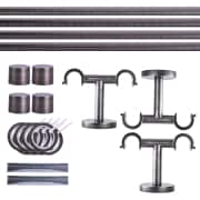 Produkt Gardinenstange Set | 2-läufig, ⌀ 19 mm, 360 cm, anthrazit + Decke, Kappe, Ring Gardinenstange Set | 2-läufig, ⌀ 19 mm, 360 cm, anthrazit + Decke, Kappe, Ring