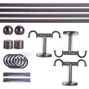 Produkt Gardinenstange Set | 2-läufig, ⌀ 19 mm, 360 cm, anthrazit + Decke, Kugel-Ball, Ring Gardinenstange Set | 2-läufig, ⌀ 19 mm, 360 cm, anthrazit + Decke, Kugel-Ball, Ring