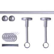 Produkt Gardinenstange Set | 1-läufig, ⌀ 19 mm, 180 cm, silber + Decke, Kugel-Ball, Ring Gardinenstange Set | 1-läufig, ⌀ 19 mm, 180 cm, silber + Decke, Kugel-Ball, Ring