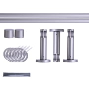 Produkt Gardinenstange Set | 1-läufig, ⌀ 19 mm, 320 cm, silber + Wand, Kappe, Ring Gardinenstange Set | 1-läufig, ⌀ 19 mm, 320 cm, silber + Wand, Kappe, Ring