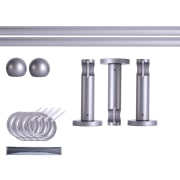 Produkt Gardinenstange Set | 1-läufig, ⌀ 19 mm, 400 cm, silber + Wand, Kugel-Ball, Ring Gardinenstange Set | 1-läufig, ⌀ 19 mm, 400 cm, silber + Wand, Kugel-Ball, Ring