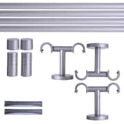 Produkt Gardinenstange Set | 2-läufig, ⌀ 19 mm, 360 cm, silber + Decke, Rillen-Kappe  Gardinenstange Set | 2-läufig, ⌀ 19 mm, 360 cm, silber + Decke, Rillen-Kappe