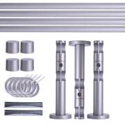 Produkt Gardinenstange Set | 2-läufig, ⌀ 19 mm, 240 cm, silber + Wand, Kappe, Ring Gardinenstange Set | 2-läufig, ⌀ 19 mm, 240 cm, silber + Wand, Kappe, Ring