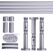 Produkt Gardinenstange Set | 2-läufig, ⌀ 19 mm, 320 cm, silber + Wand, Rillen-Kappe, Ring Gardinenstange Set | 2-läufig, ⌀ 19 mm, 320 cm, silber + Wand, Rillen-Kappe, Ring