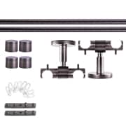 Produkt Gardinenstange Set Innenlauf | 2-läufig, ⌀ 19 mm, 120 cm, anthrazit + Decke, Kappe, Gleiter  Gardinenstange Set Innenlauf | 2-läufig, ⌀ 19 mm, 120 cm, anthrazit + Decke, Kappe, Gleiter