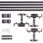 Produkt Gardinenstange Set Innenlauf | 2-läufig, ⌀ 19 mm, 280 cm, anthrazit + Decke, Kappe, Gleiter  Gardinenstange Set Innenlauf | 2-läufig, ⌀ 19 mm, 280 cm, anthrazit + Decke, Kappe, Gleiter