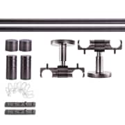 Produkt Gardinenstange Set Innenlauf | 2-läufig, ⌀ 19 mm, 160 cm, anthrazit + Decke, Rillen-Kappe, Gleiter  Gardinenstange Set Innenlauf | 2-läufig, ⌀ 19 mm, 160 cm, anthrazit + Decke, Rillen-Kappe, Gleiter