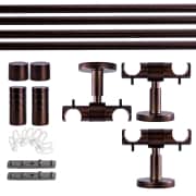 Produkt Gardinenstange Set Innenlauf | 2-läufig, ⌀ 19 mm, 240 cm, rot-bronze + Decke, Rillen-Kappe, Gleiter  Gardinenstange Set Innenlauf | 2-läufig, ⌀ 19 mm, 240 cm, rot-bronze + Decke, Rillen-Kappe, Gleiter