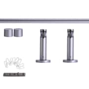Produkt Gardinenstange Set Innenlauf | 1-läufig, ⌀ 19 mm, 120 cm, silber + Wand, Kappe, Gleiter  Gardinenstange Set Innenlauf | 1-läufig, ⌀ 19 mm, 120 cm, silber + Wand, Kappe, Gleiter