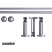 Produkt Gardinenstange Set Innenlauf | 1-läufig, ⌀ 19 mm, 280 cm, silber + Wand, Kugel-Ball  Gardinenstange Set Innenlauf | 1-läufig, ⌀ 19 mm, 280 cm, silber + Wand, Kugel-Ball