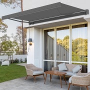 Kassettenmarkise Quadris LED | 4,45 x 3,5 m, anthrazit, Stoff: grau, Uni Kassettenmarkise Quadris LED | 4,45 x 3,5 m, anthrazit, Stoff: grau, Uni