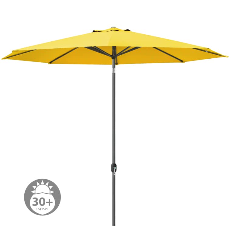 paramondo interpara Sonnenschirm | 3,5 m, rund, gelb | Gestell, anthrazit
