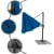 paramondo parapenda Ampelschirm | 3,5 m, rund, blau | Gestell inkl. Standkreuz, anthrazit