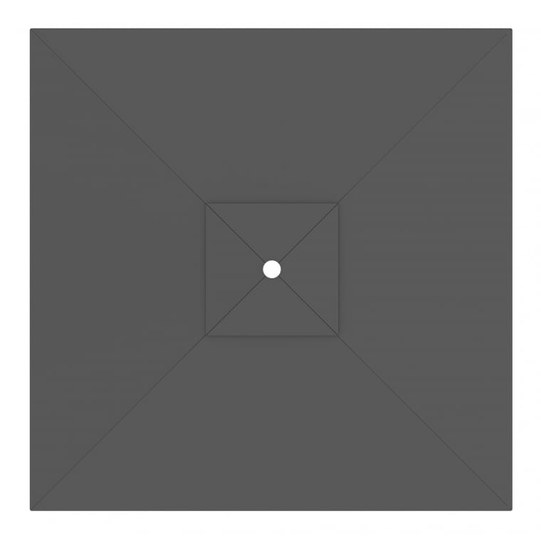 paramondo Sonnenschirm Bespannung für interpara Sonnenschirm | 3 x 3 m, quadratisch, grau