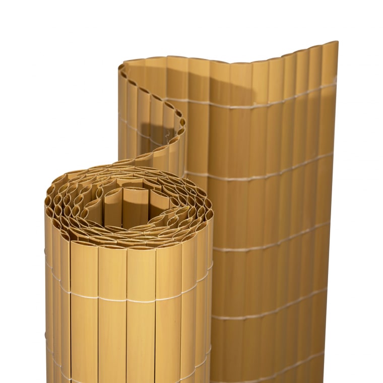 JAROLIFT Premium PVC Sichtschutzmatte | 100 x 800 cm (2-teilig), bambus