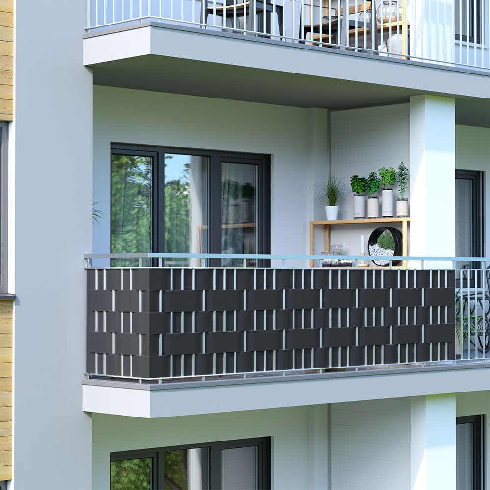 balcón y terraza 80 x 300 cm Verde Jarolift Estera de PVC para jardín 