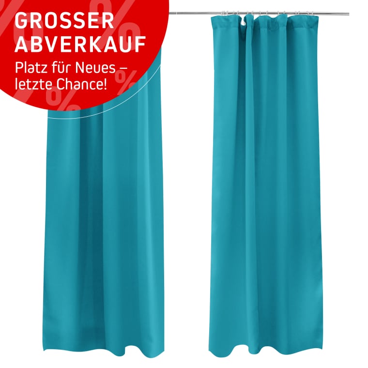 VICTORIA M Aurora Vorhang mit Kräuselband - verdunkelnd | 140 x 245 cm / hellblau / 2er Pack