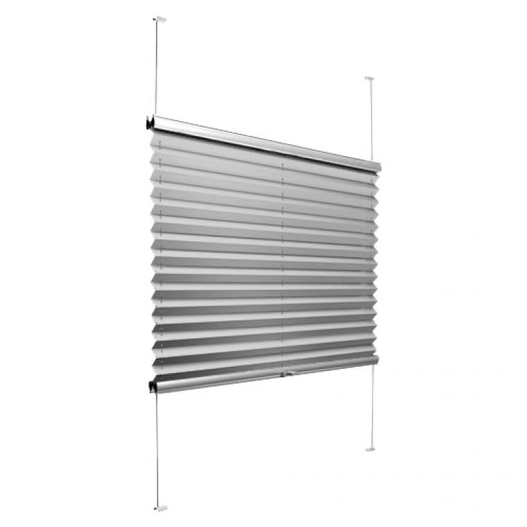 VICTORIA M Plissee mit Seitenführung Cosiflor VS2, 200 x 200 mm, grau