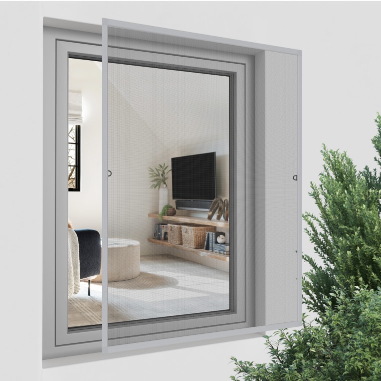 JAROLIFT Insektenschutz-Spannrahmen SlimLine für Fenster | 70 x 150 cm, silber