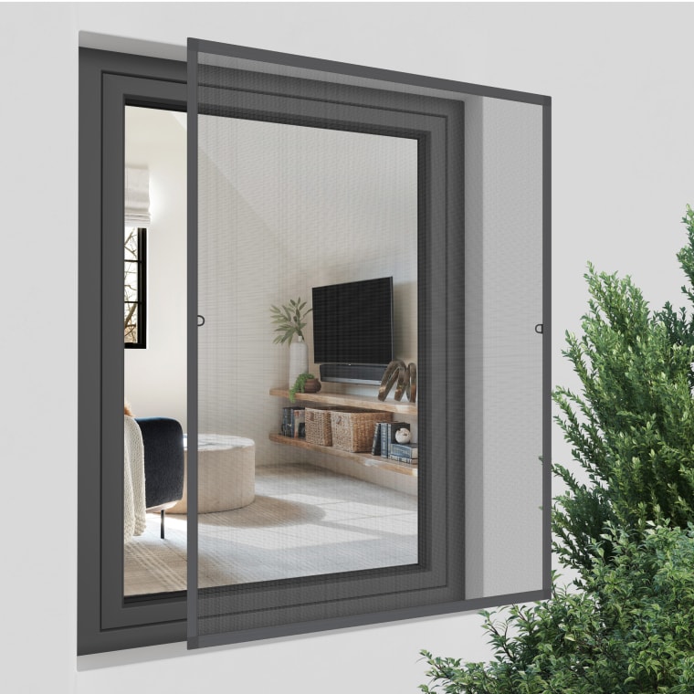 JAROLIFT Insektenschutz-Spannrahmen SlimLine für Fenster | 70 x 150 cm, anthrazit