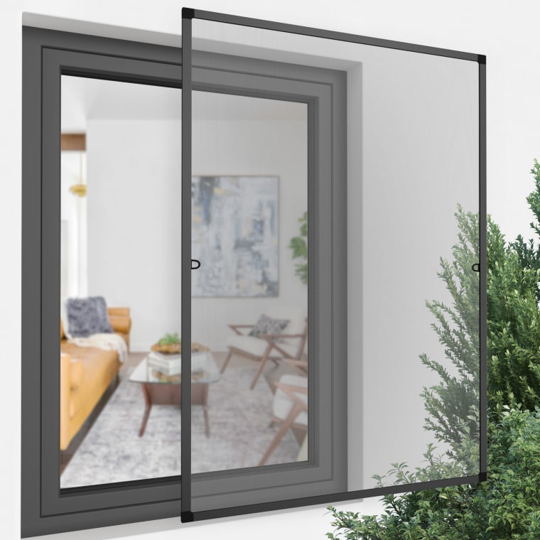 JAROLIFT Insektenschutz-Spannrahmen ProfiLine für Fenster | 130 x 150 cm, anthrazit