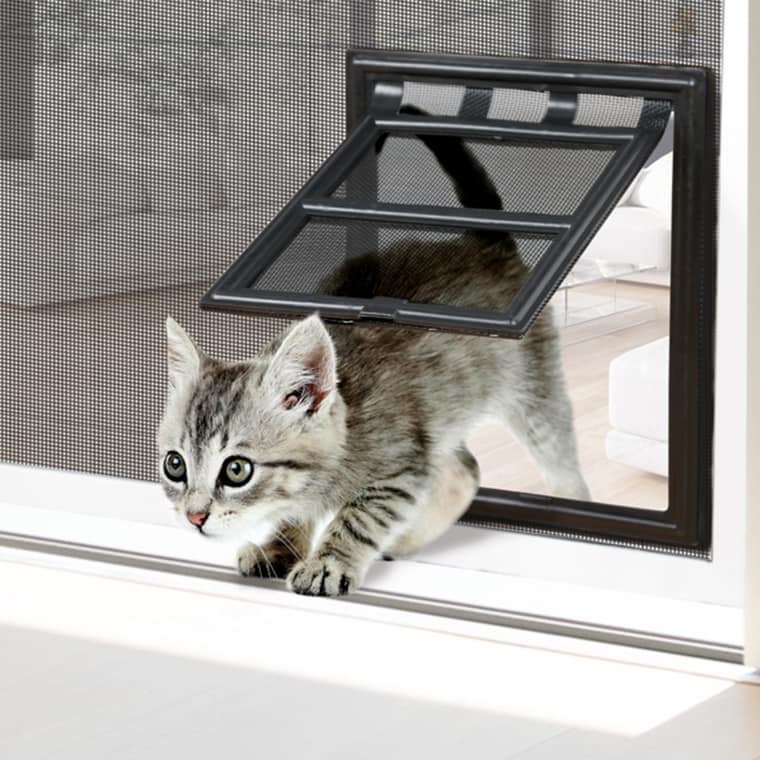 Fliegengitter-Katzenklappe » für Katzen und kleine Hunde