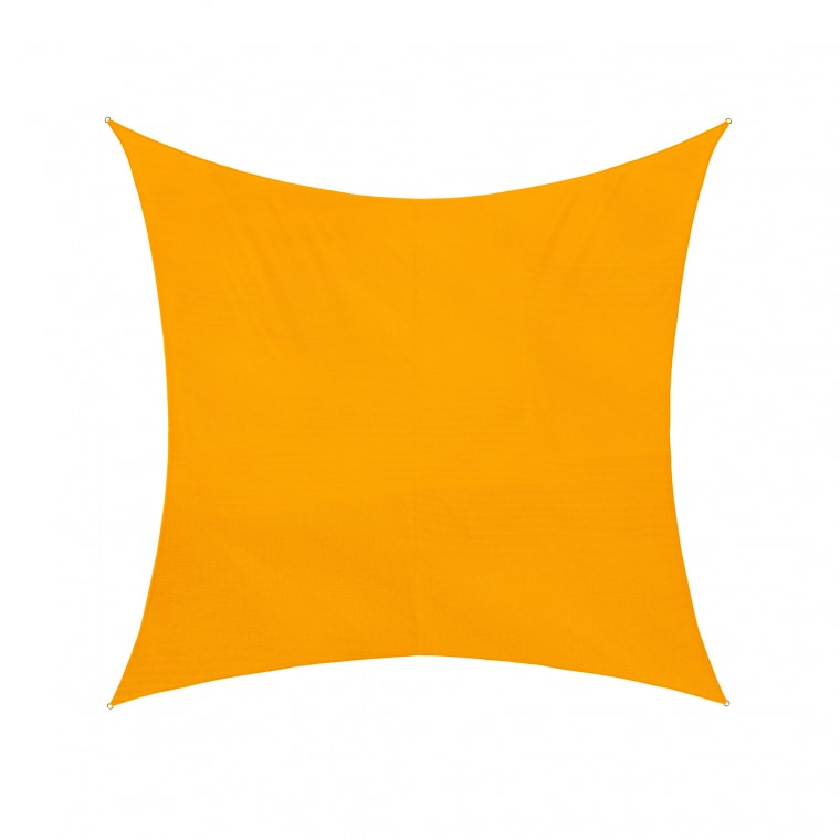 JAROLIFT Sonnensegel - Polyester / wasserdicht | 4,0 x 4,0 m, quadratisch, gelb