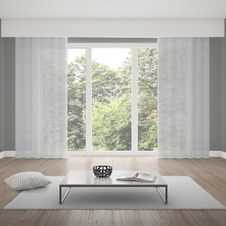 Verdi Collection Gardine mit Schlaufenband & Leinen-Optik | halbtransparent, 145 x 245 cm, weiß