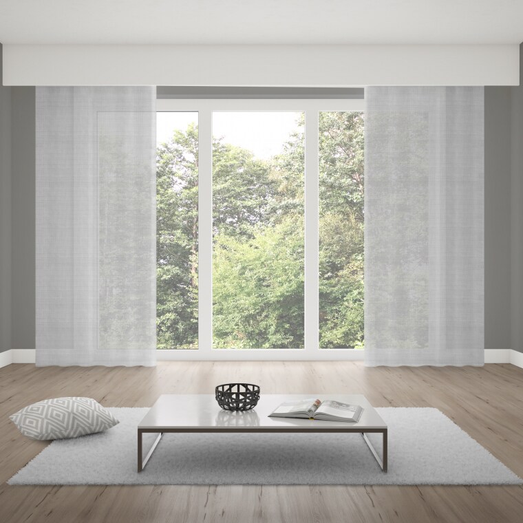 Verdi Collection Premium Gardinenschal - transparent / Leinen-Optik | 145 x 245 cm, weiß