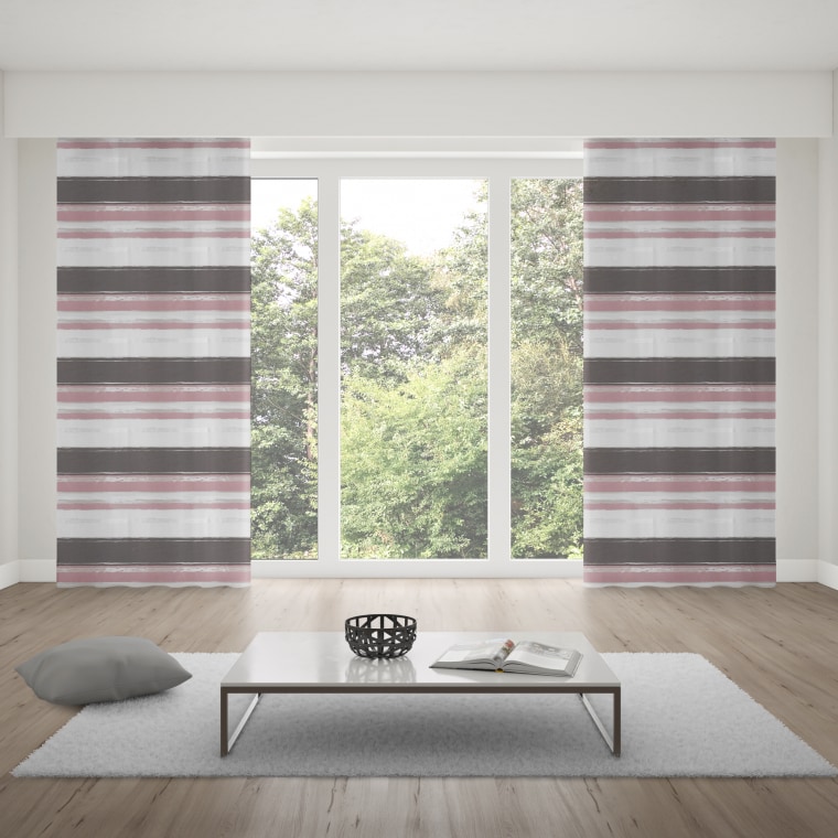 moments Gardinenschal - lichtdurchlässig / Horizontal-Streifen | 135 x 245 cm, beere