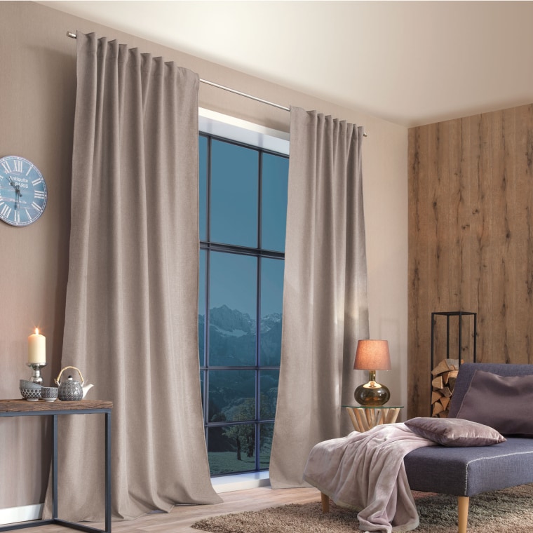 Home Wohnideen ESKIMO Thermo-Vorhang mit Kombiband | blickdicht, 135 x 245 cm, natur