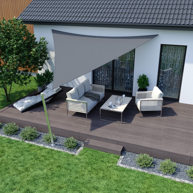 JAROLIFT Sonnensegel - Polyester / wasserabweisend | 3,6 x 3,6 x 3,6 m, dreieckig, anthrazit