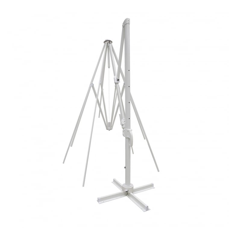paramondo Sonnenschirm Gestell für parapenda Ampelschirm Plus | 4 x 3 m, rechteckig, weiß + Standkreuz