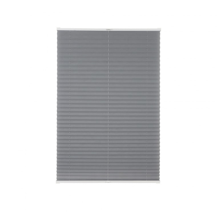VICTORIA M Elegance Plissee | Polyester-Stoff, lichtdurchlässig, 35 x 100 cm, grau