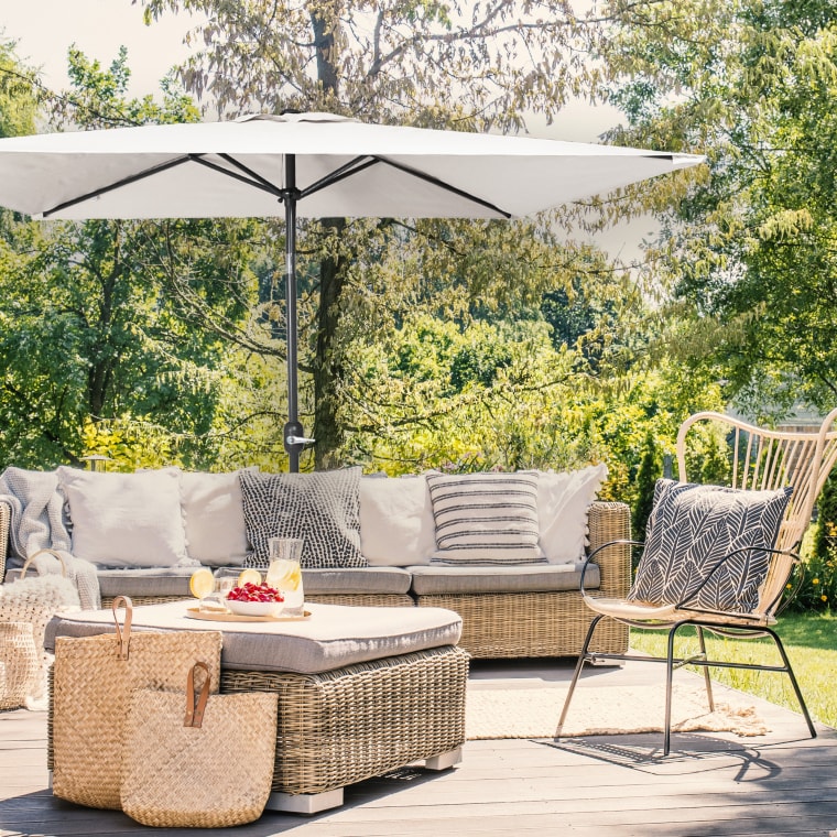 paramondo parajuna - kleiner Sonnenschirm knickbar | 2,3 x 1,3 m, rechteckig, weiß