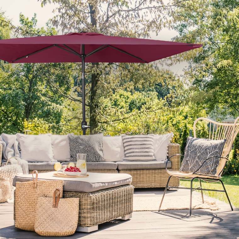 paramondo parajuna - kleiner Sonnenschirm knickbar | 2,3 x 1,3 m, rechteckig, bordeaux